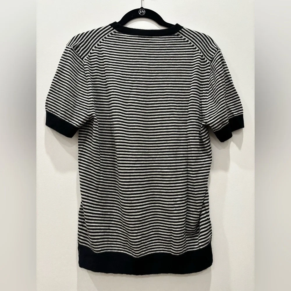 NWT | Todd Snyder | PREMIUM CASHMERE POCKET TEE IN BLACK STRIPE - Picture 9 of 10